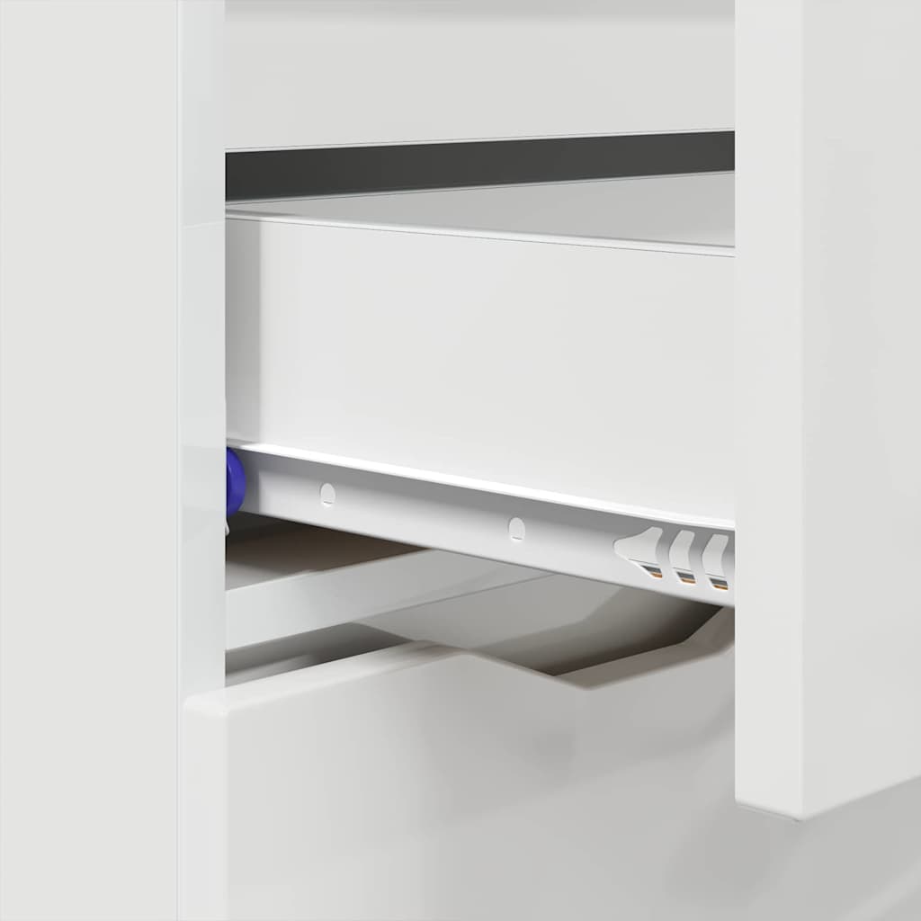 Sideboard High Gloss White 100 x 30 x 65.6 Engineered Wood