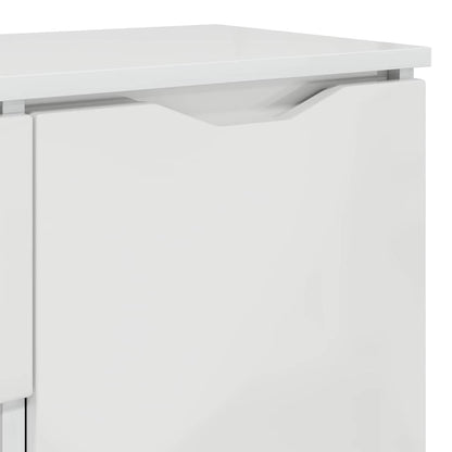 Sideboard High Gloss White 100 x 30 x 65.6 Engineered Wood