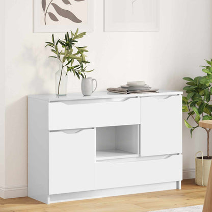 Sideboard High Gloss White 100 x 30 x 65.6 Engineered Wood