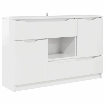Sideboard High Gloss White 100 x 30 x 65.6 Engineered Wood