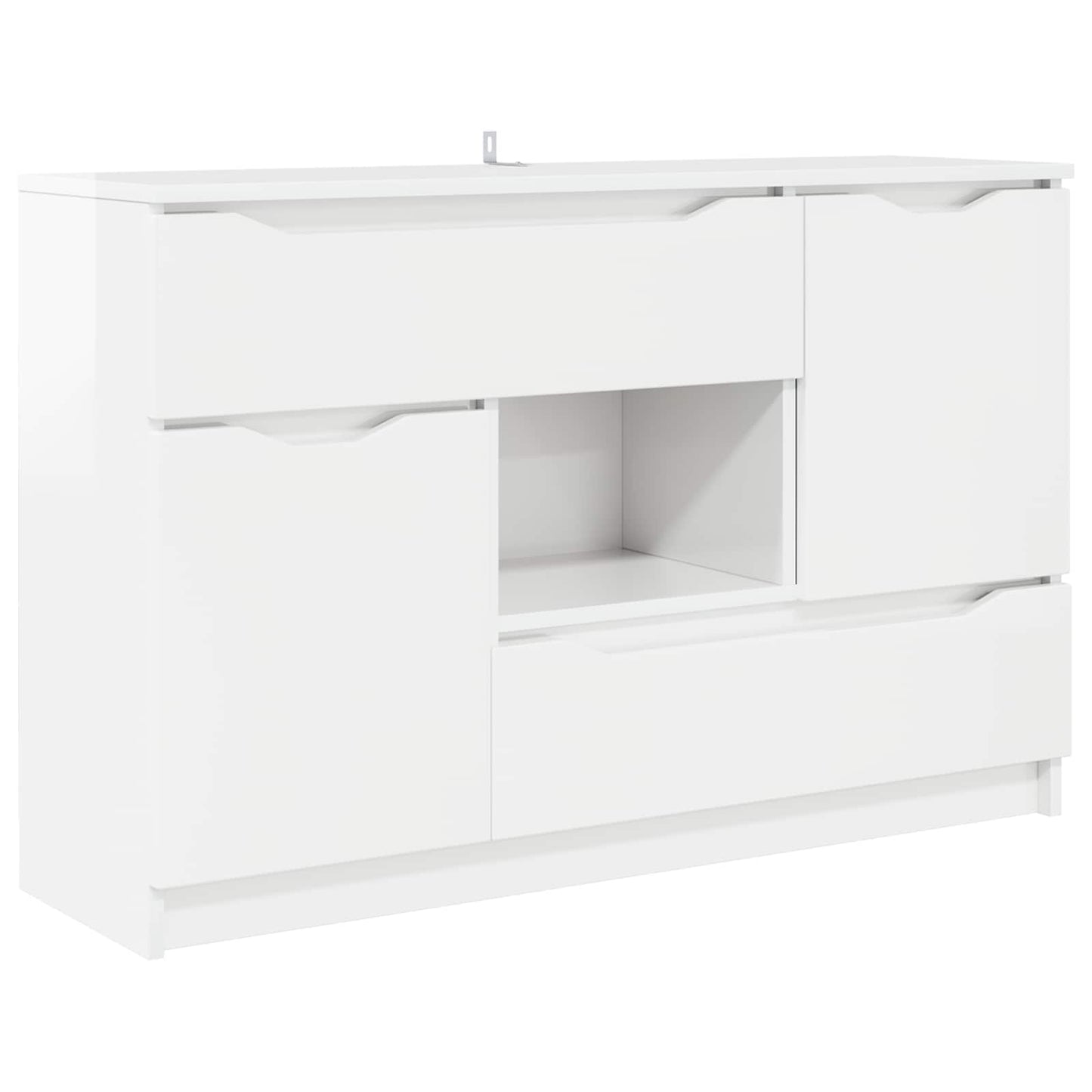 Sideboard High Gloss White 100 x 30 x 65.6 Engineered Wood