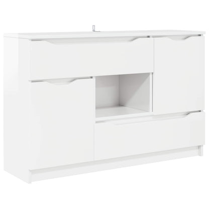 Sideboard High Gloss White 100 x 30 x 65.6 Engineered Wood