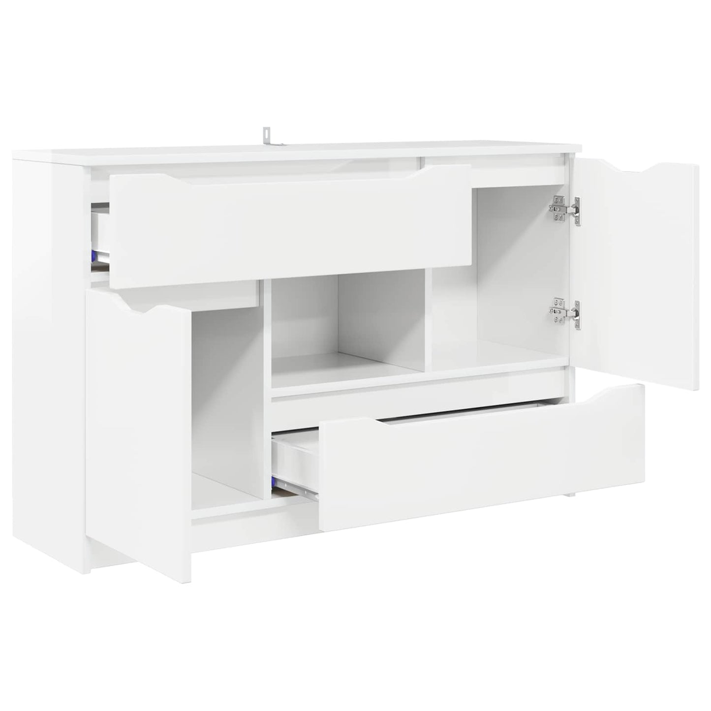 Sideboard High Gloss White 100 x 30 x 65.6 Engineered Wood