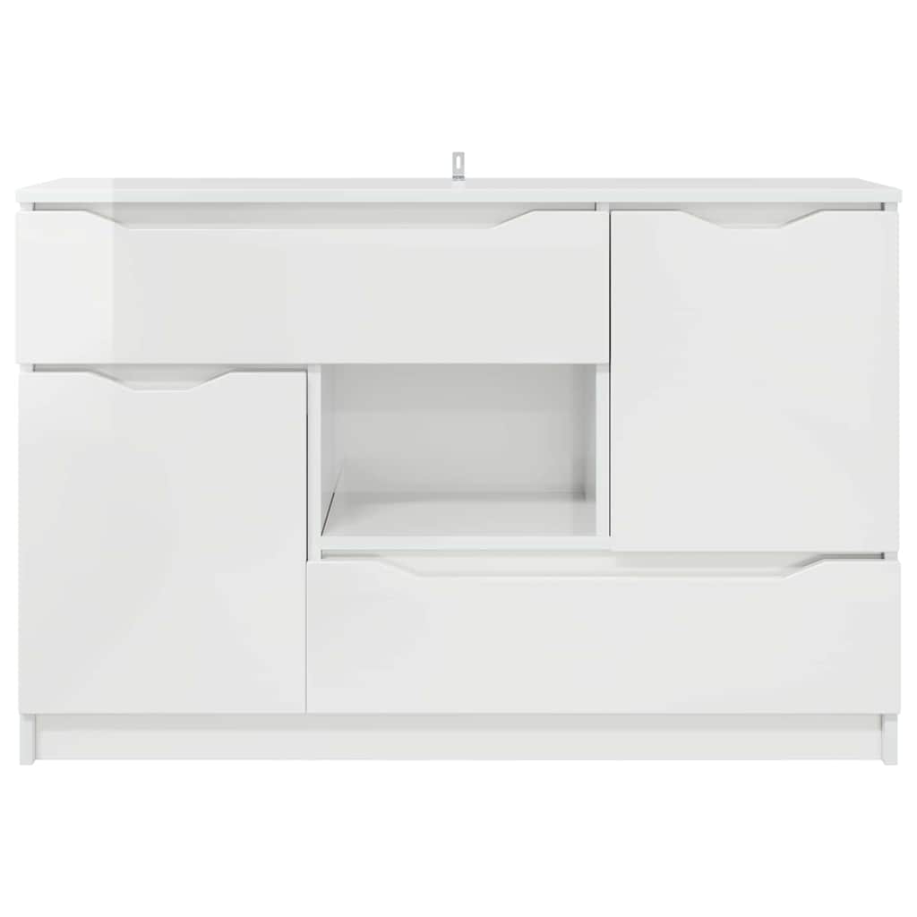 Sideboard High Gloss White 100 x 30 x 65.6 Engineered Wood