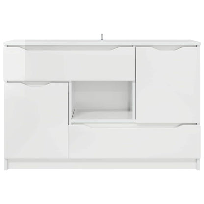 Sideboard High Gloss White 100 x 30 x 65.6 Engineered Wood