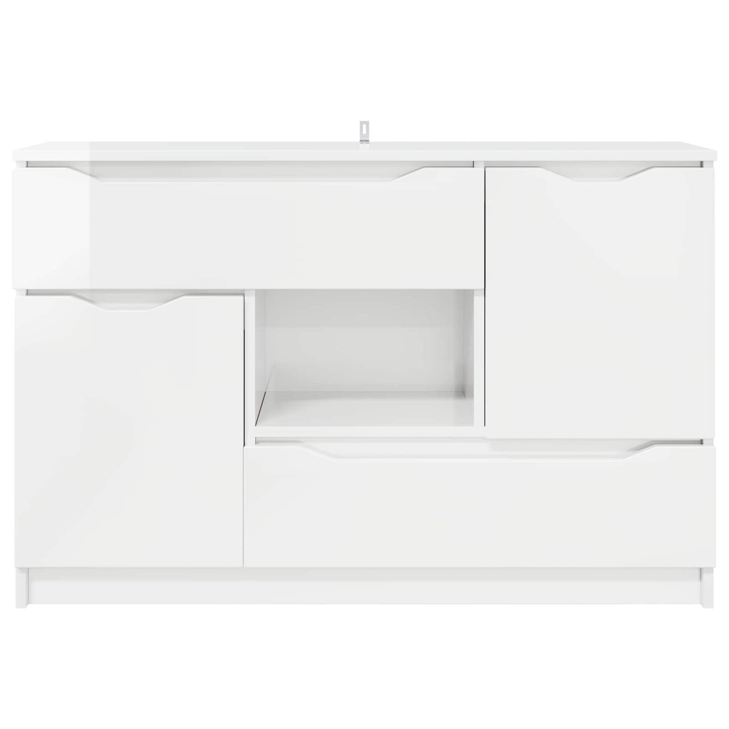 Sideboard High Gloss White 100 x 30 x 65.6 Engineered Wood