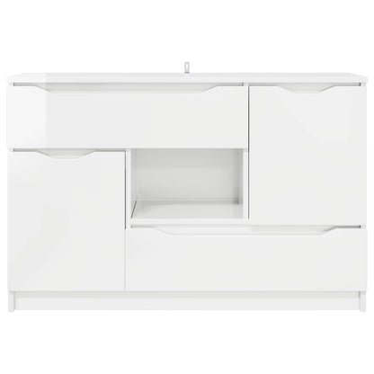 Sideboard High Gloss White 100 x 30 x 65.6 Engineered Wood