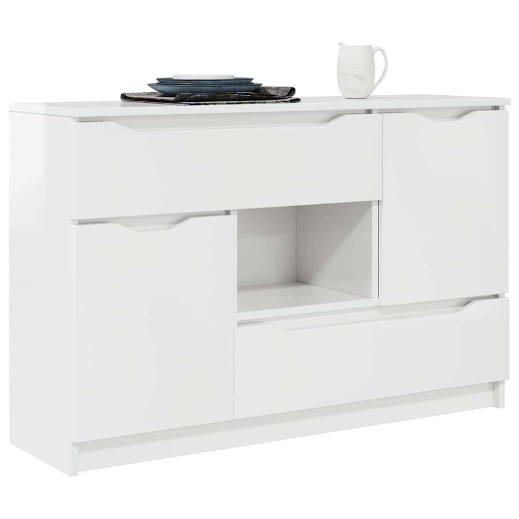 Sideboard High Gloss White 100 x 30 x 65.6 Engineered Wood