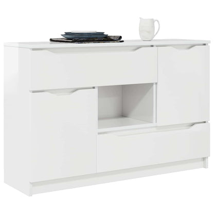 Sideboard High Gloss White 100 x 30 x 65.6 Engineered Wood