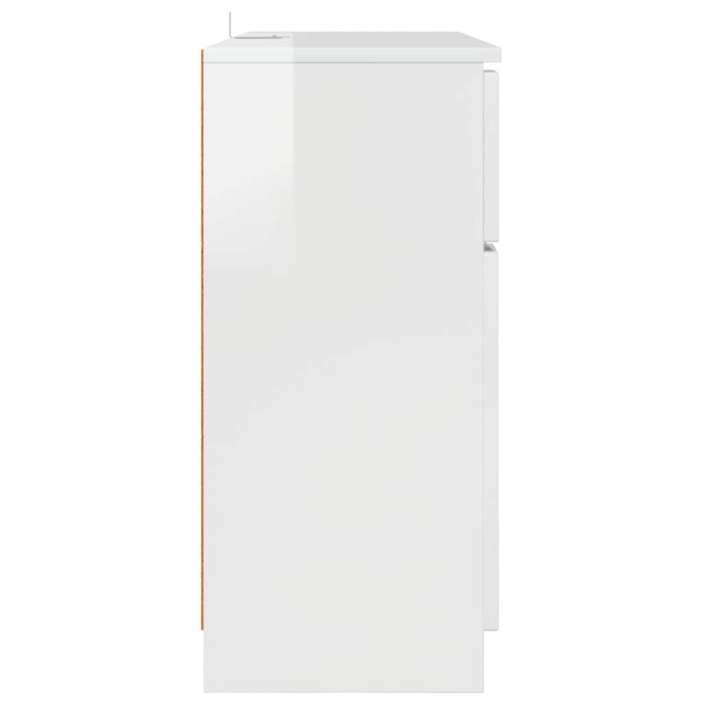 Sideboard High Gloss White 100 x 30 x 65.6 Engineered Wood