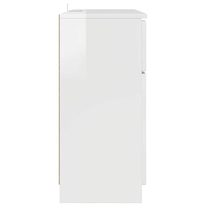 Sideboard High Gloss White 100 x 30 x 65.6 Engineered Wood