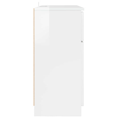 Sideboard High Gloss White 100 x 30 x 65.6 Engineered Wood