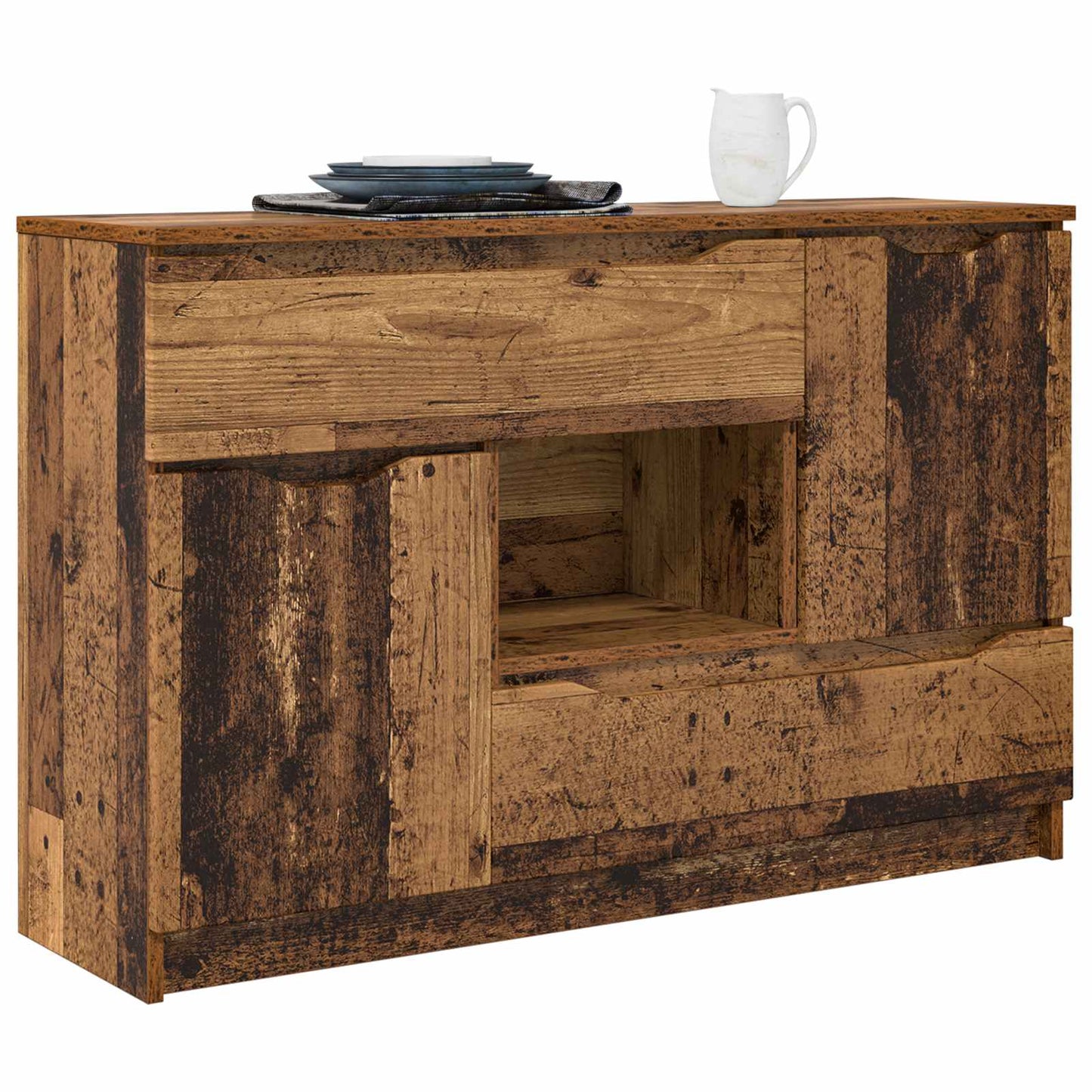 Sideboard with Drawer Old Wood 100 x 30 x 65.6 Engineered Wood
