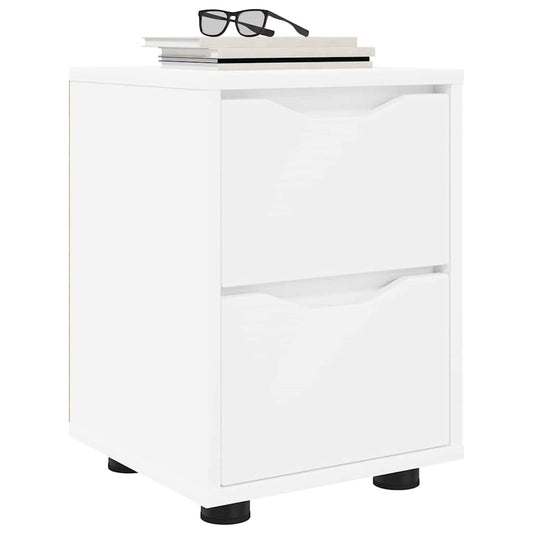 Bedside Table White 30.5 x 30 x 43 cm Engineered Wood