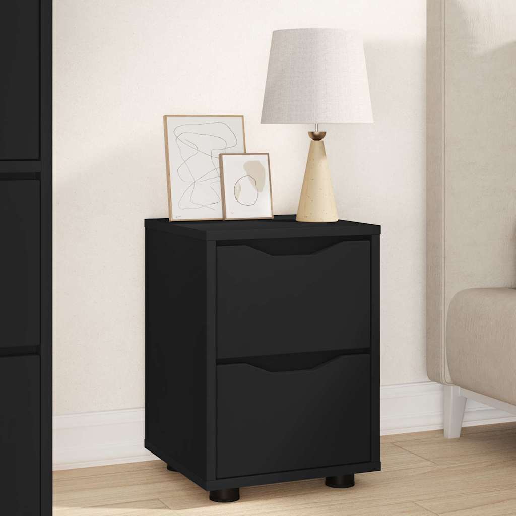 Bedside Tables 2 pcs Black 30.5 x 30 x 43 cm Engineered Wood