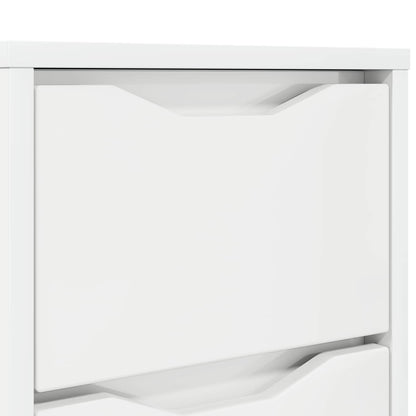 Bedside Table High Gloss White 30.5 x 30 x 43 cm