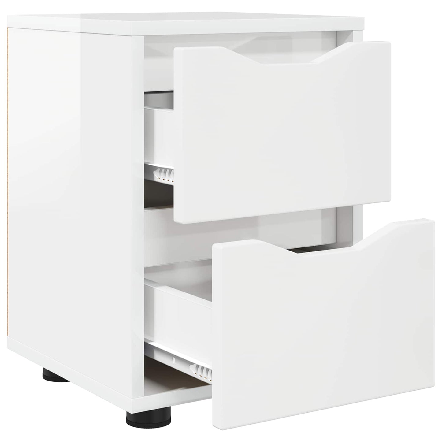Bedside Table High Gloss White 30.5 x 30 x 43 cm