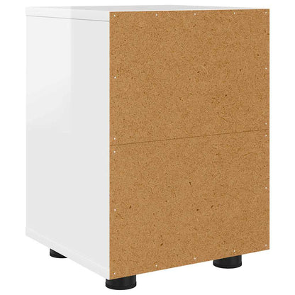 Bedside Table with Drawer High Gloss White 30.5 x 30 x 43 cm