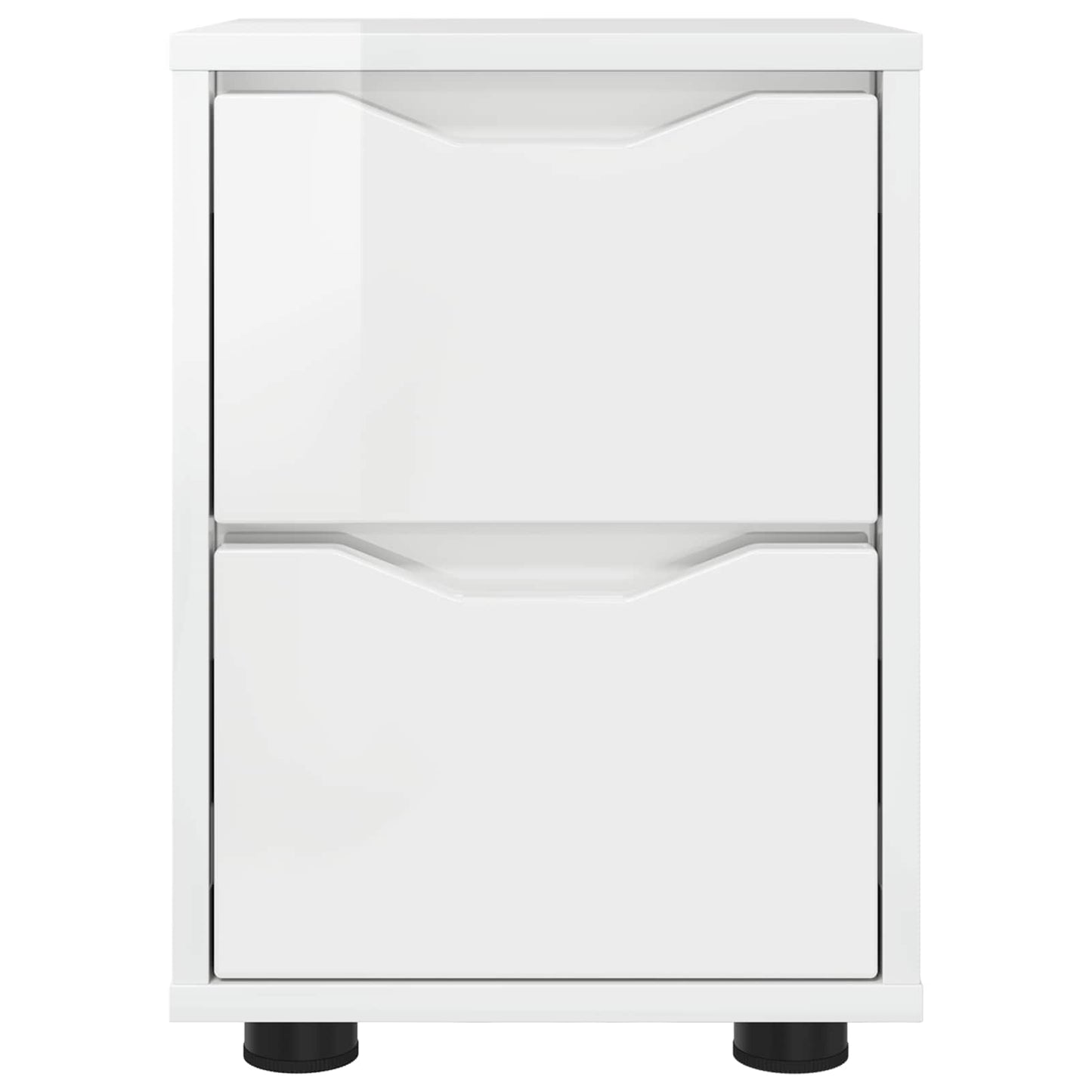 Bedside Table High Gloss White 30.5 x 30 x 43 cm