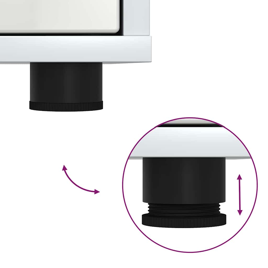 Bedside Table with Drawer High Gloss White 30.5 x 30 x 43 cm
