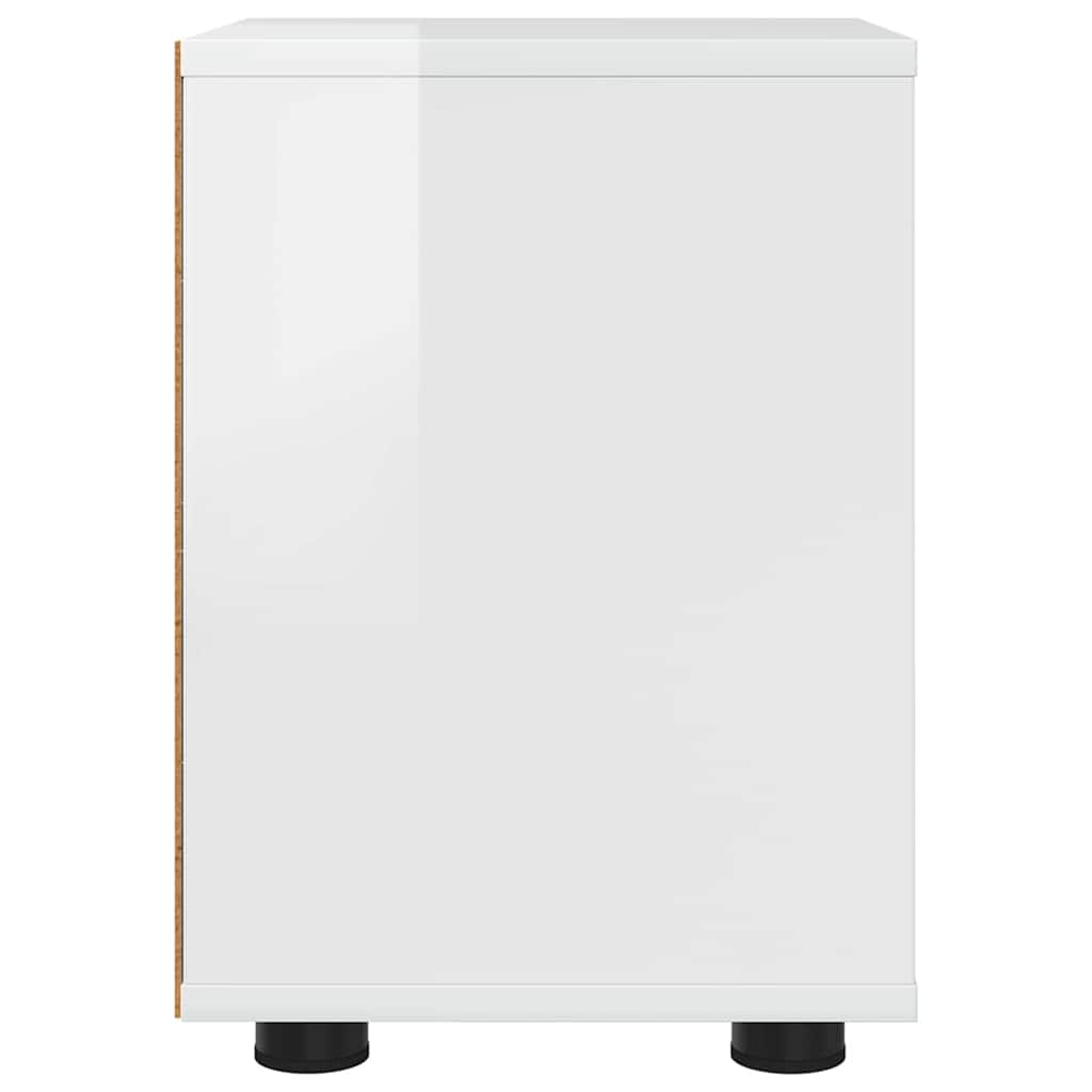Bedside Table with Drawer High Gloss White 30.5 x 30 x 43 cm