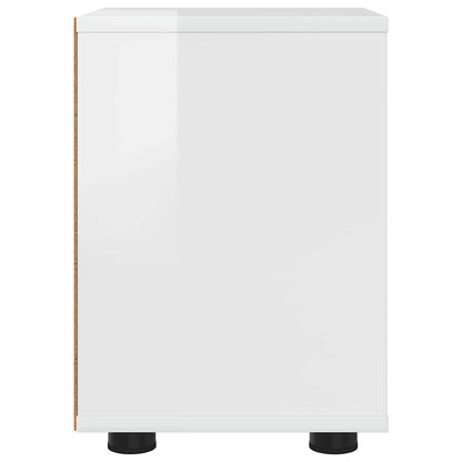 Bedside Table with Drawer High Gloss White 30.5 x 30 x 43 cm
