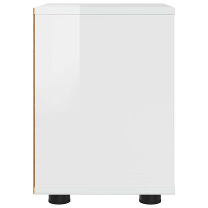 Bedside Table High Gloss White 30.5 x 30 x 43 cm