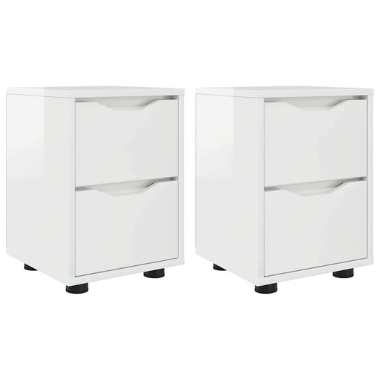 Bedside Tables 2 pcs High Gloss White 30.5 x 30 x 43 cm