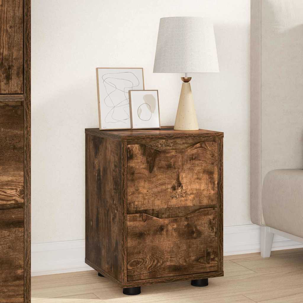 Bedside Table Smoked Oak 30.5 x 30 x 43 cm Engineered Wood