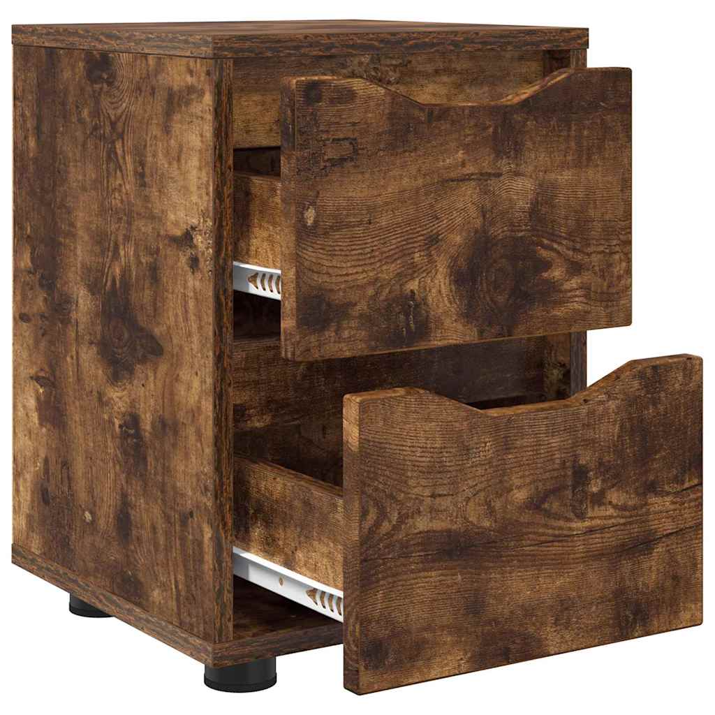 Bedside Table Smoked Oak 30.5 x 30 x 43 cm Engineered Wood