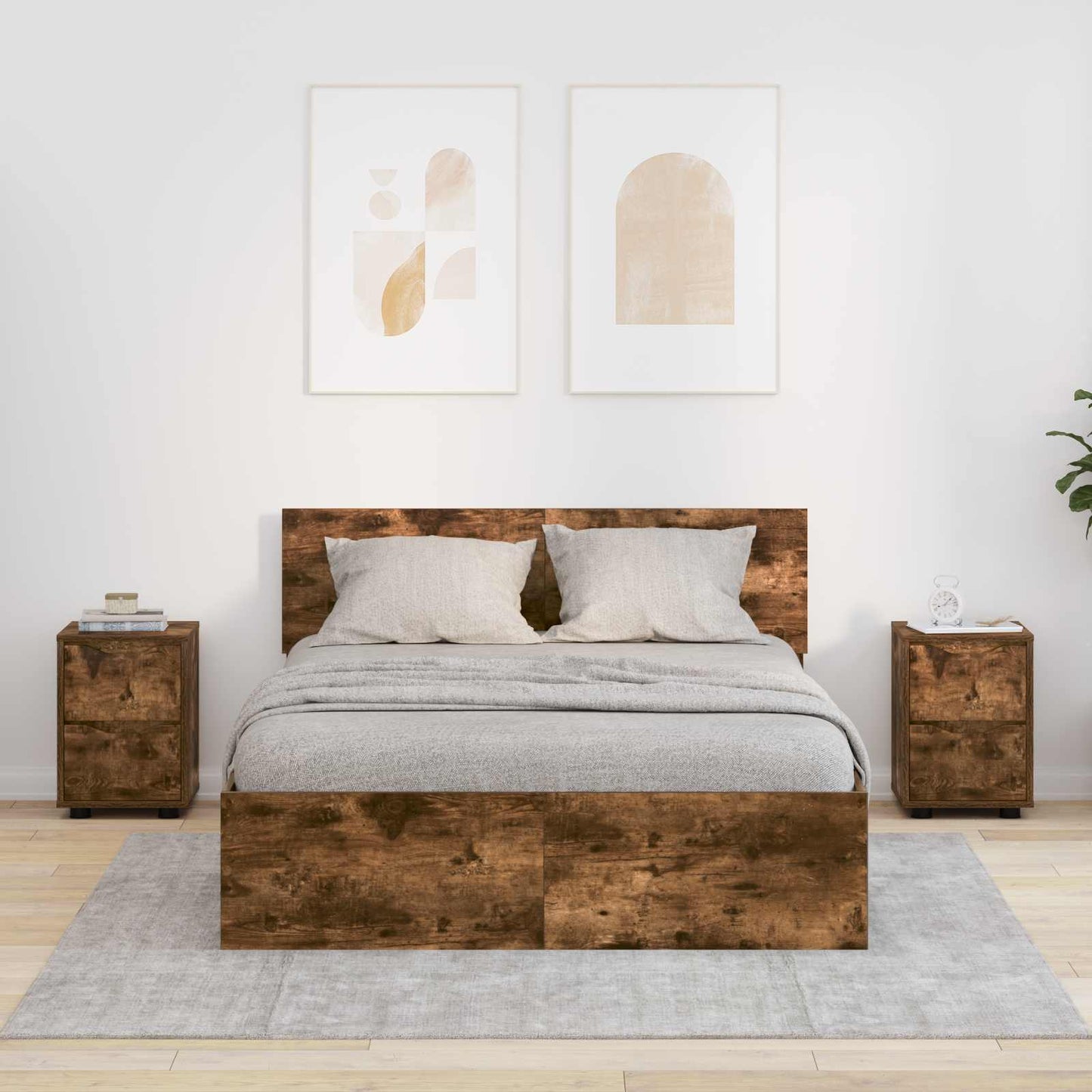 Bedside Tables 2 pcs Smoked Oak 30.5 x 30 x 43 cm