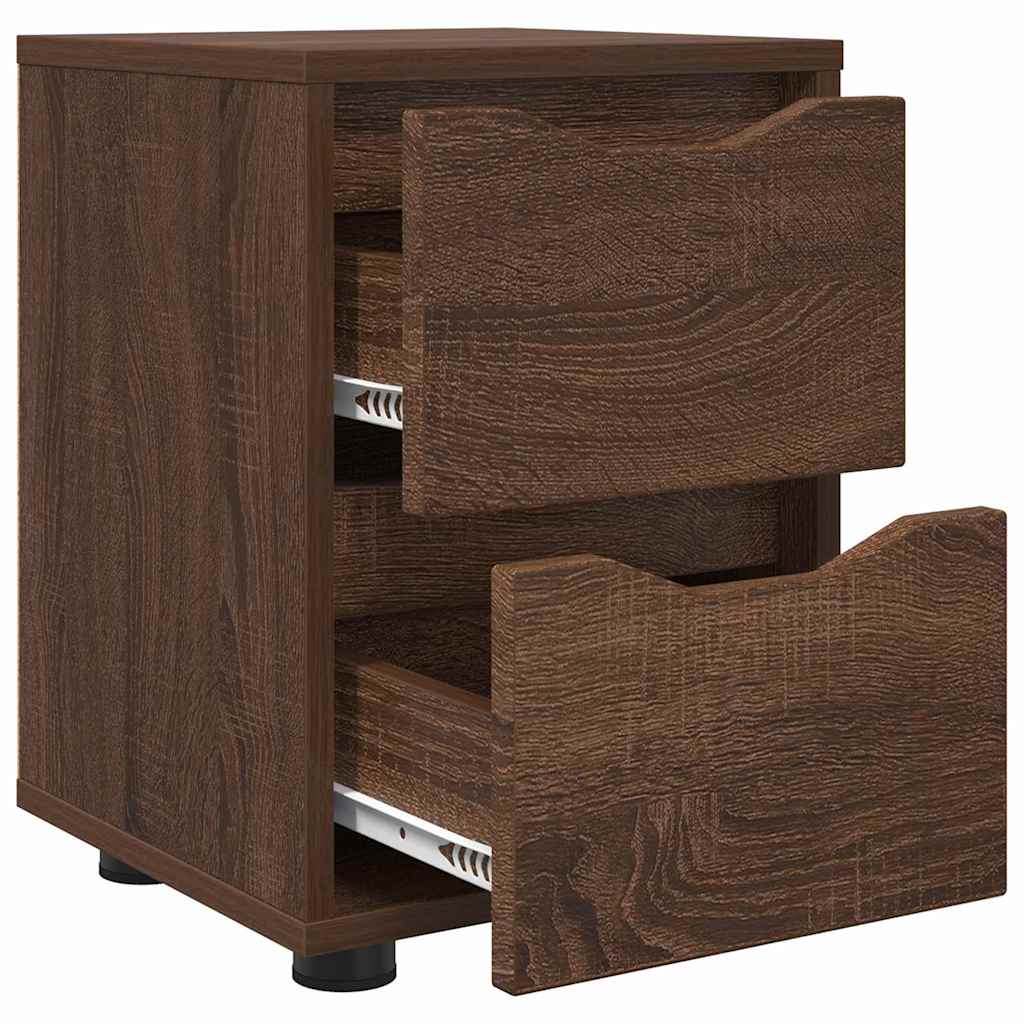 Bedside Tables with Drawer 2 pcs Brown Oak 30.5 x 30 x 43 cm