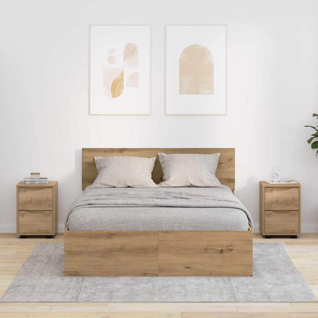 Bedside Tables with Drawer 2 pcs Artisan Oak 30.5 x 30 x 43 cm