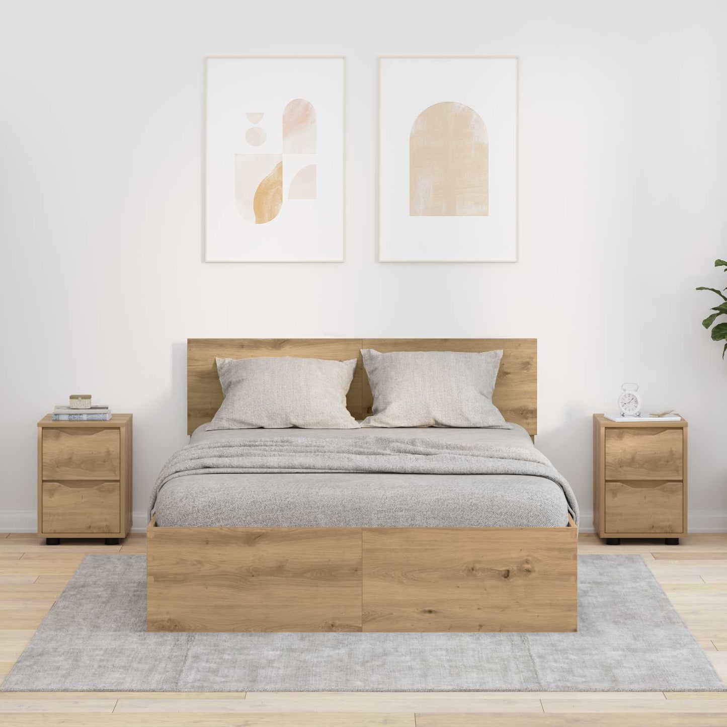Bedside Tables with Drawer 2 pcs Artisan Oak 30.5 x 30 x 43 cm