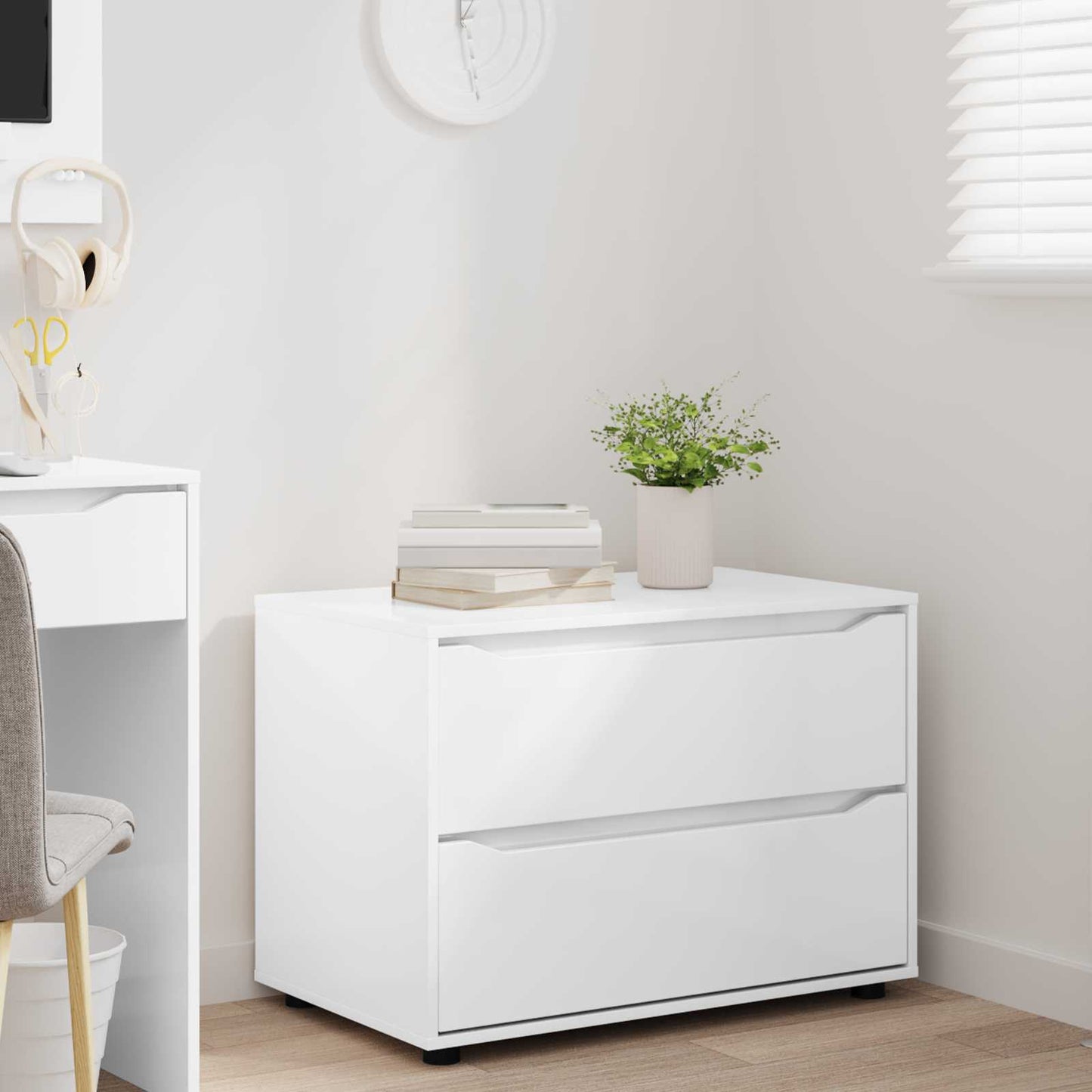 Storage Cabinet High Gloss White 80 x 48 x 57 cm