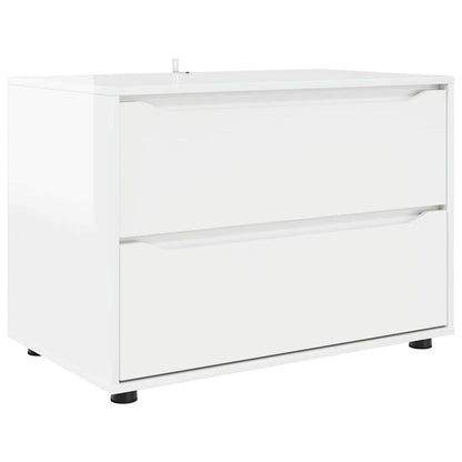 Storage Cabinet High Gloss White 80 x 48 x 57 cm