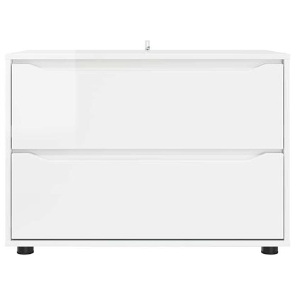 Storage Cabinet High Gloss White 80 x 48 x 57 cm