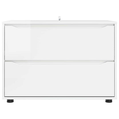 Storage Cabinet High Gloss White 80 x 48 x 57 cm