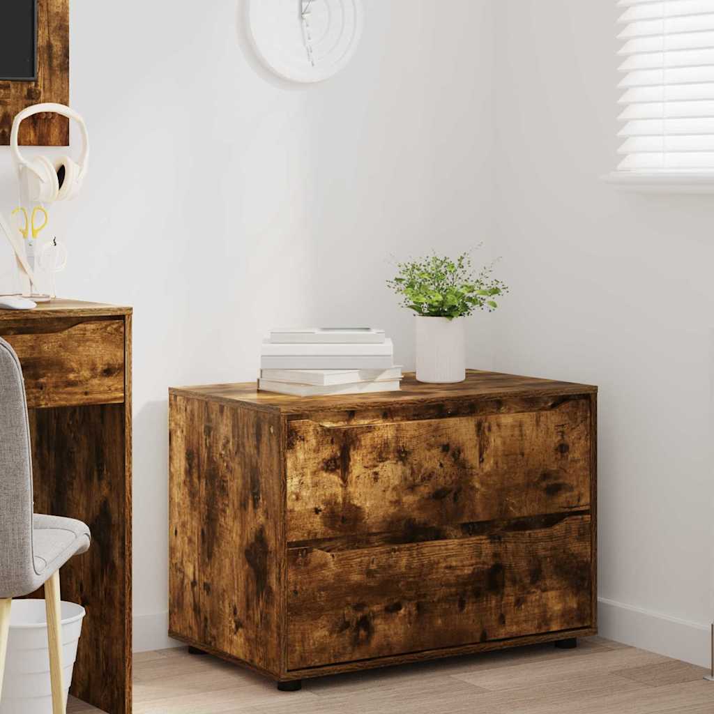 Storage Cabinet Smoked Oak 80 x 48 x 57 cm Engineered Wood