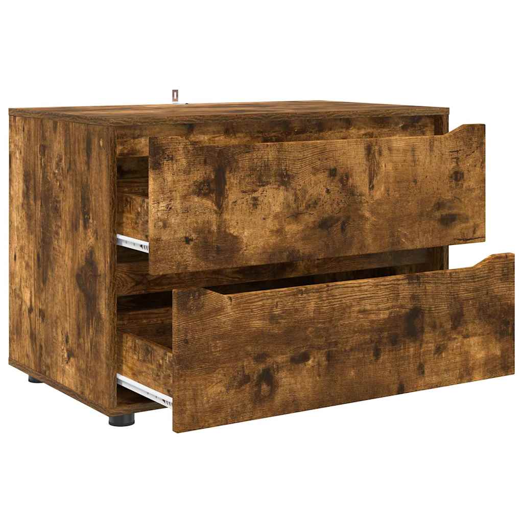 Storage Cabinet Smoked Oak 80 x 48 x 57 cm Engineered Wood