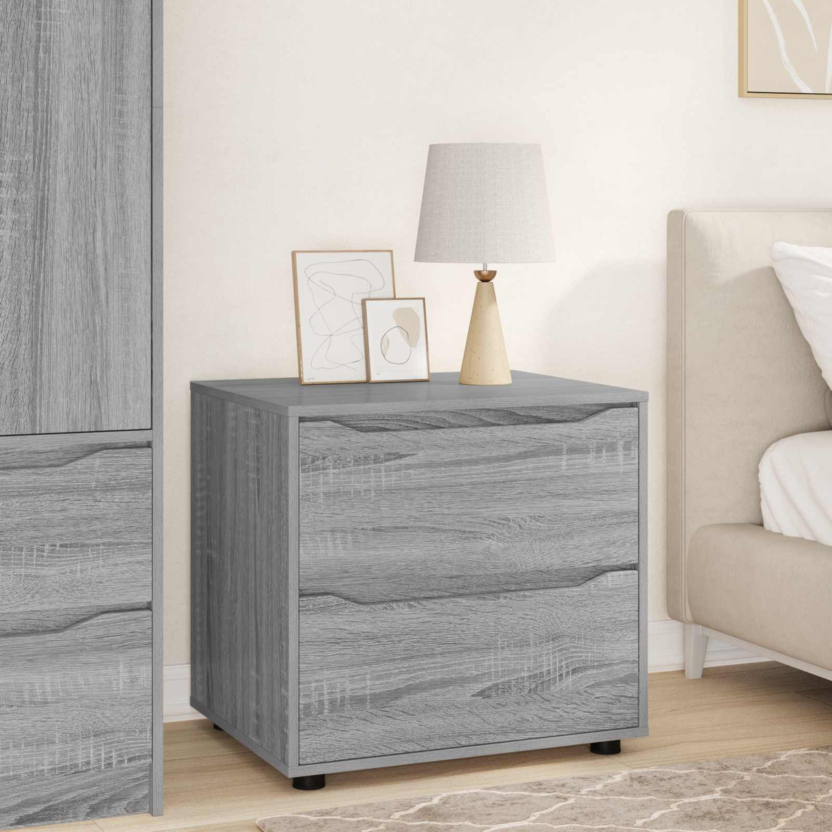 Storage Cabinet 60 x 48 x 57 cm Engineered Wood Grey Sonoma