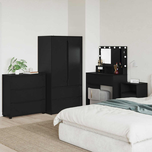 Storage Cabinet 80 x 31 x 81 cm Engineered Wood Black