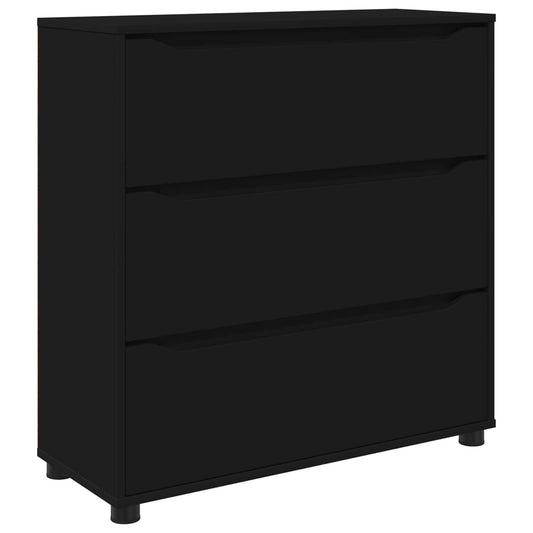 Storage Cabinet 80 x 31 x 81 cm Engineered Wood Black