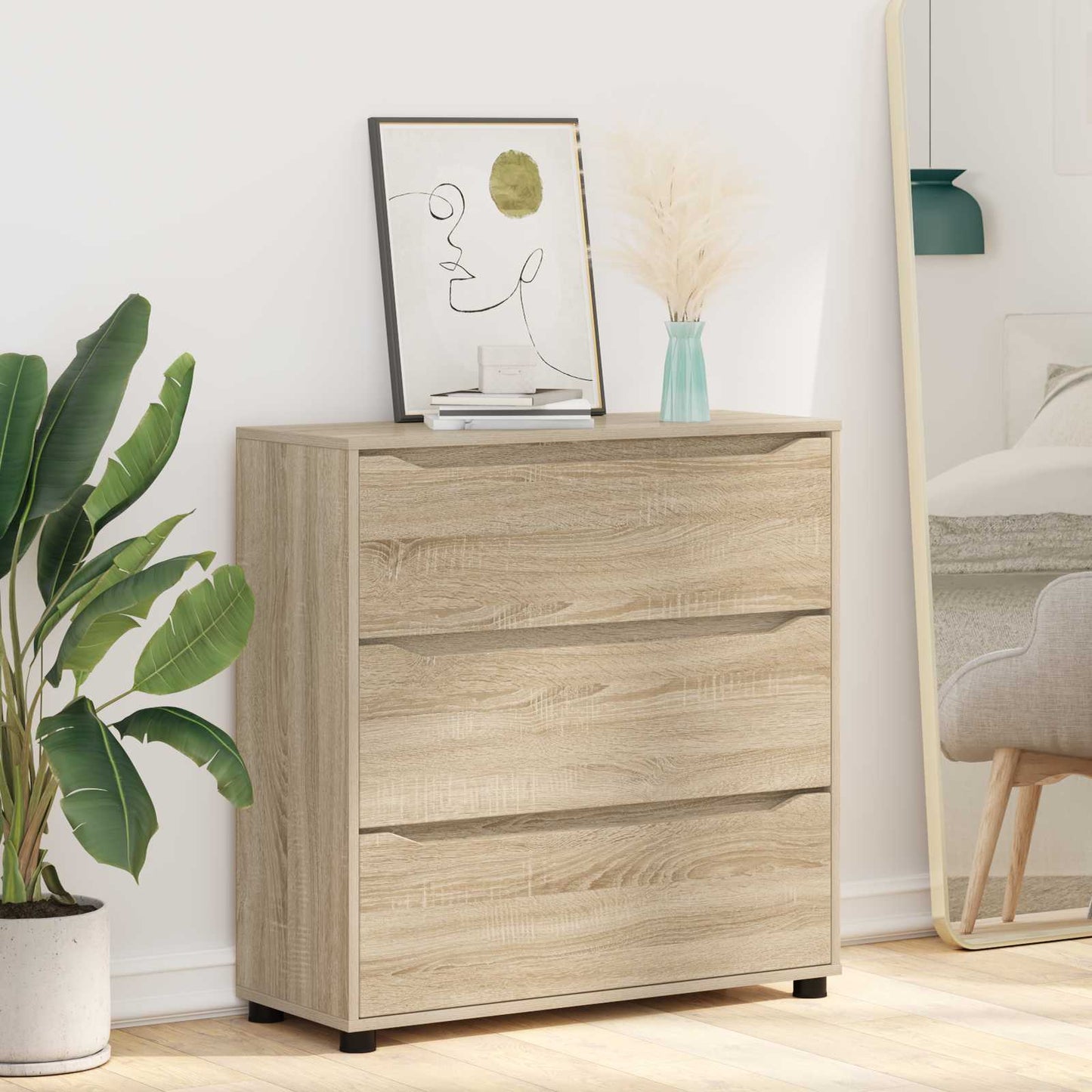 Storage Cabinet Sonoma Oak 80 x 31 x 81 cm Engineered Wood