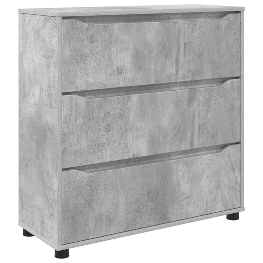 Storage Cabinet 80 x 31 x 81 cm Engineered Wood Concrete Grey