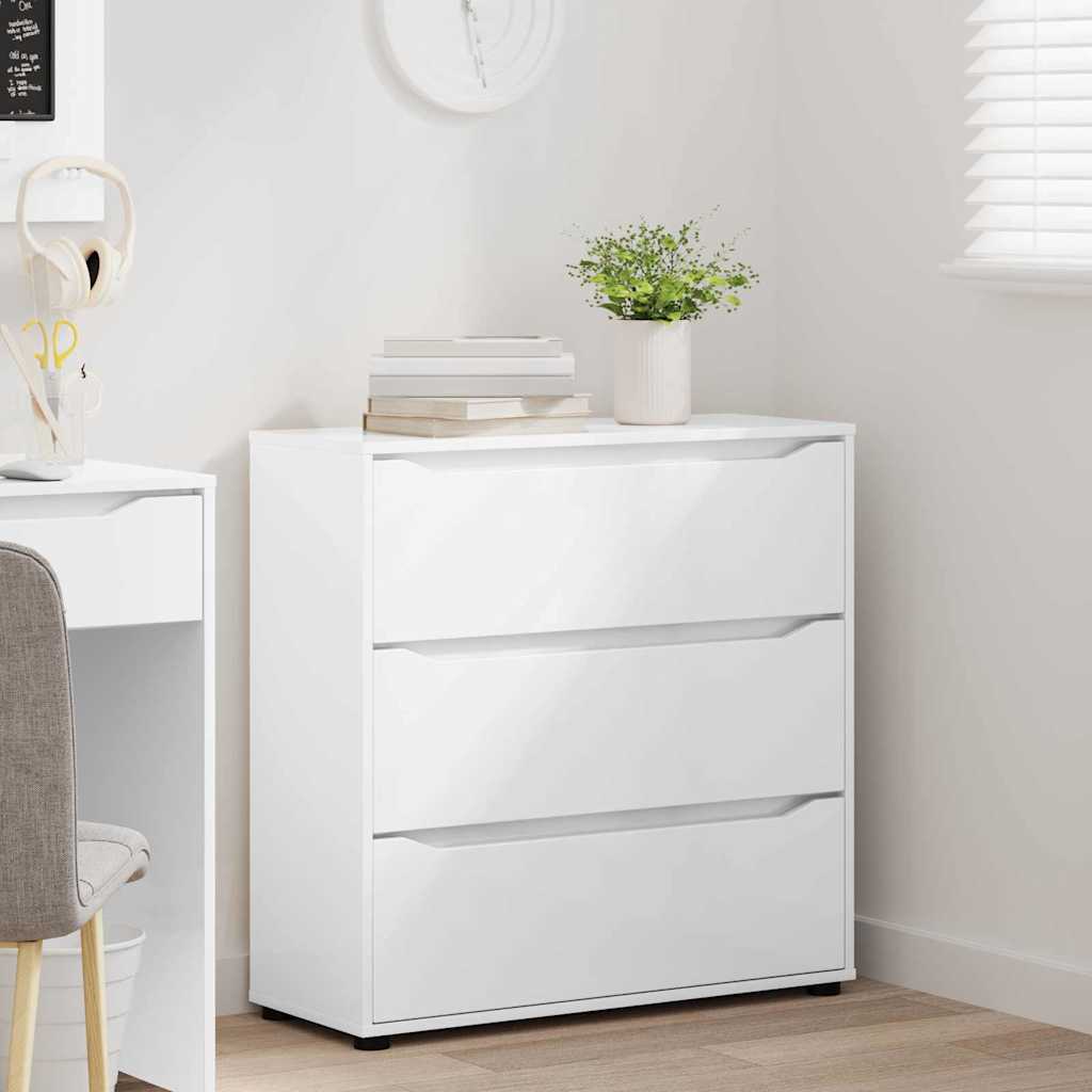 Storage Cabinet High Gloss White 80 x 31 x 81 cm