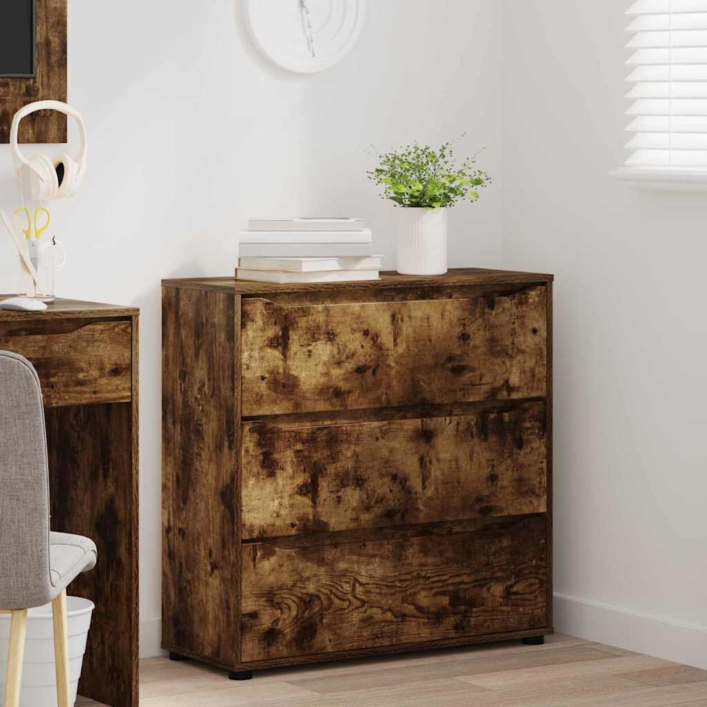Storage Cabinet Smoked Oak 80 x 31 x 81 cm Engineered Wood