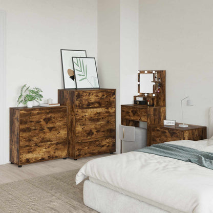 Storage Cabinet Smoked Oak 80 x 31 x 81 cm Engineered Wood