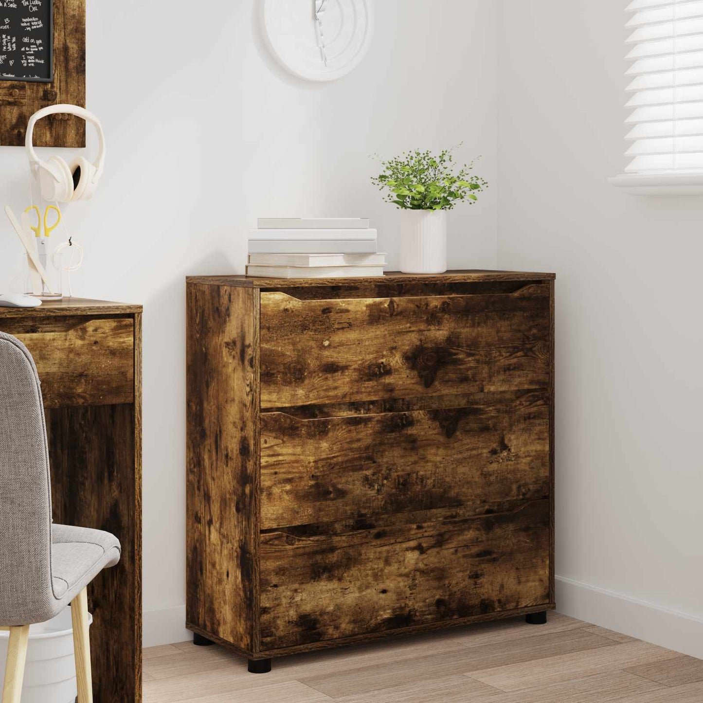 Storage Cabinet Smoked Oak 80 x 31 x 81 cm Engineered Wood