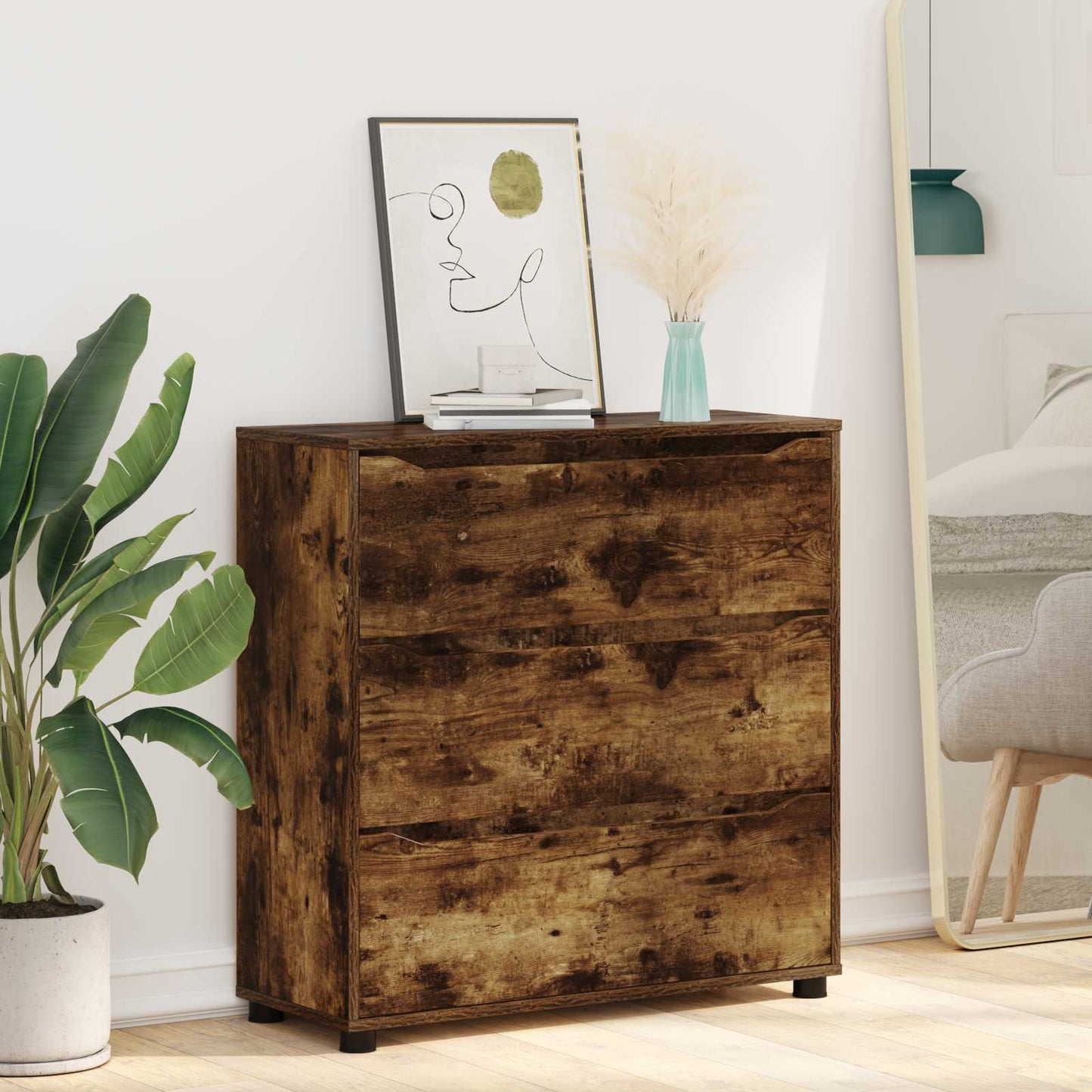 Storage Cabinet Smoked Oak 80 x 31 x 81 cm Engineered Wood